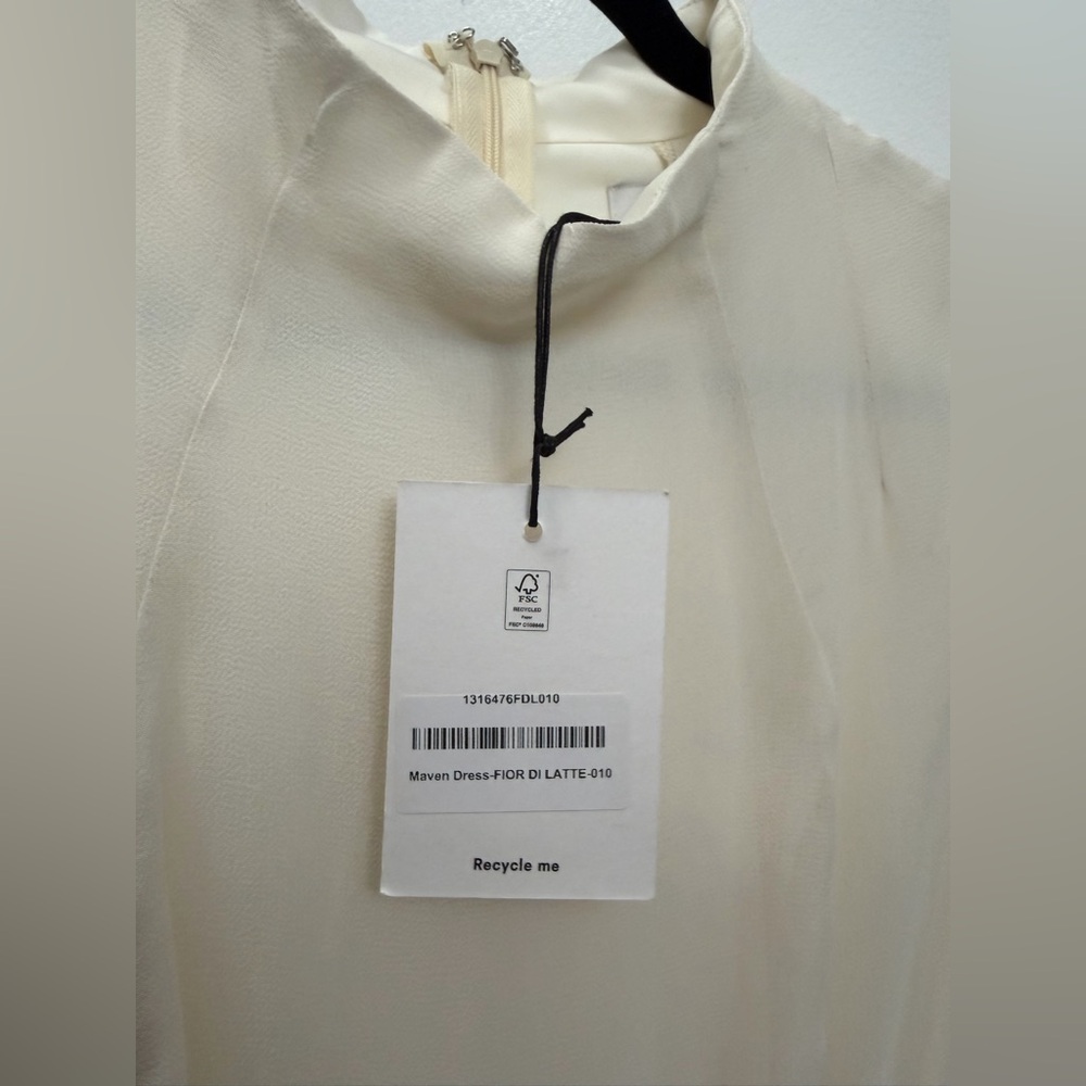 NEW Reformation Maven Dress Fior Di Latte Ivory Cream Bridal High Neck 10 - Picture 13 of 16